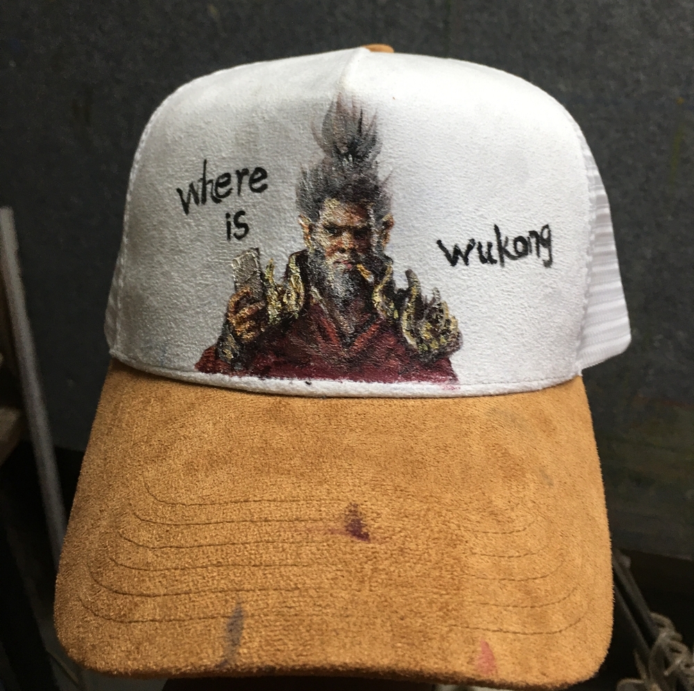 Handpainted Monkey Wukong Baseball Hat